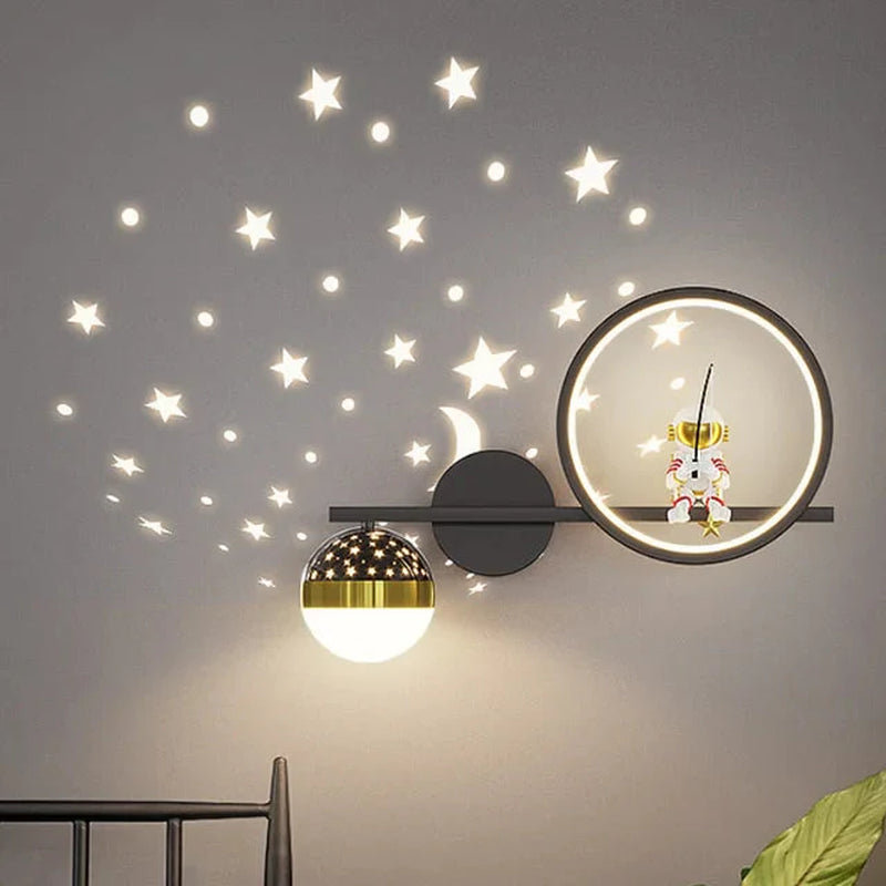 Luxroyale Children's Star Projection Wall Light with Moon Glow LED Night Lamp