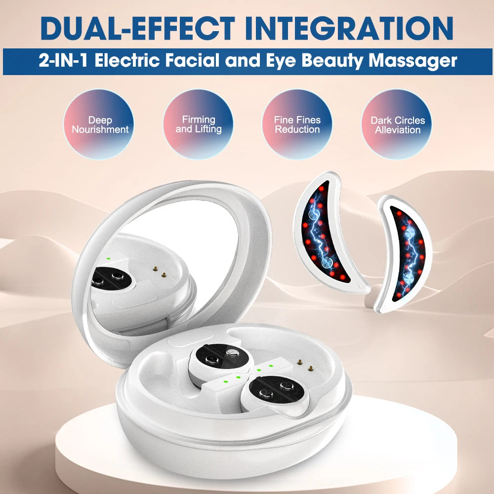 Advanced Eye Facial Massager with Vibration, 3 Levels of EMS, and Infrared Hot Compress for Dark Circle Relief and Eye Firming