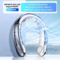 8000mAh Portable Bladeless Neck Fan with USB Rechargeable, Mute Operation, LED Digital Display, and Handheld Air Cooler