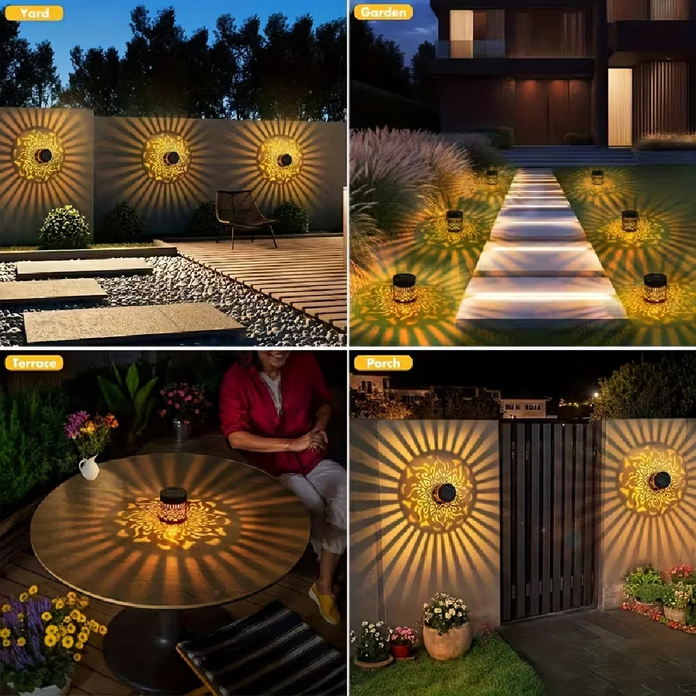 Professional Outdoor LED Solar Metal Mandala Lights for Gardens, Lawns, Fences, Corridors, and Porches