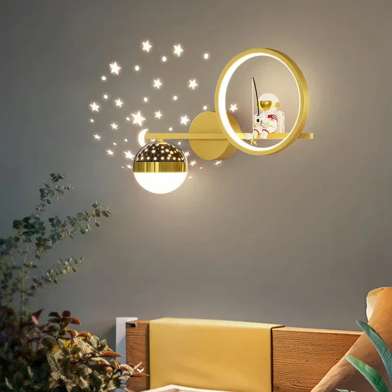 Luxroyale Children's Star Projection Wall Light with Moon Glow LED Night Lamp
