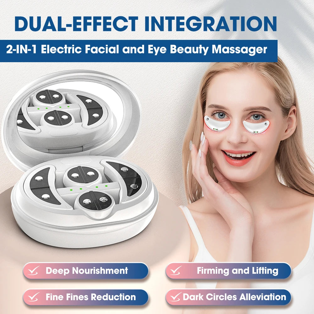 Advanced Eye Facial Massager with Vibration, 3 Levels of EMS, and Infrared Hot Compress for Dark Circle Relief and Eye Firming