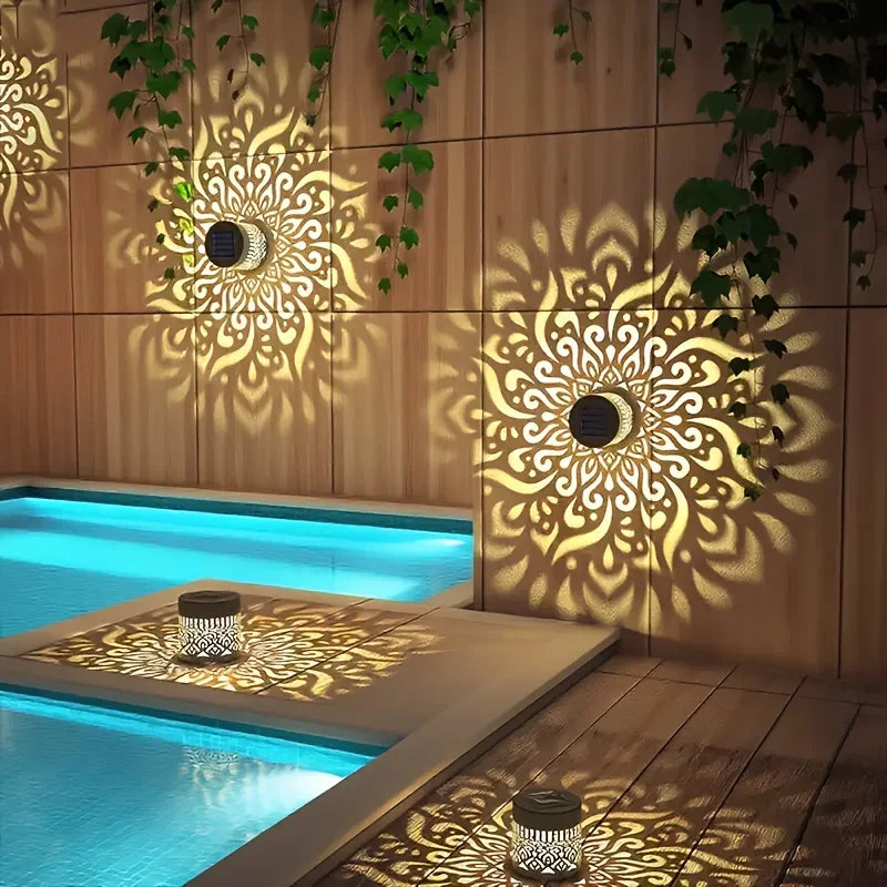 Professional Outdoor LED Solar Metal Mandala Lights for Gardens, Lawns, Fences, Corridors, and Porches