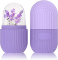 Ice Face Roller, Silicone Ice Facial Rollers, Cube Face Contour for Eyes Neck, Beauty Facial Massage Roller Remove Dark Circle Pore Shrink Face Roller Skin Care Tools (Purple)