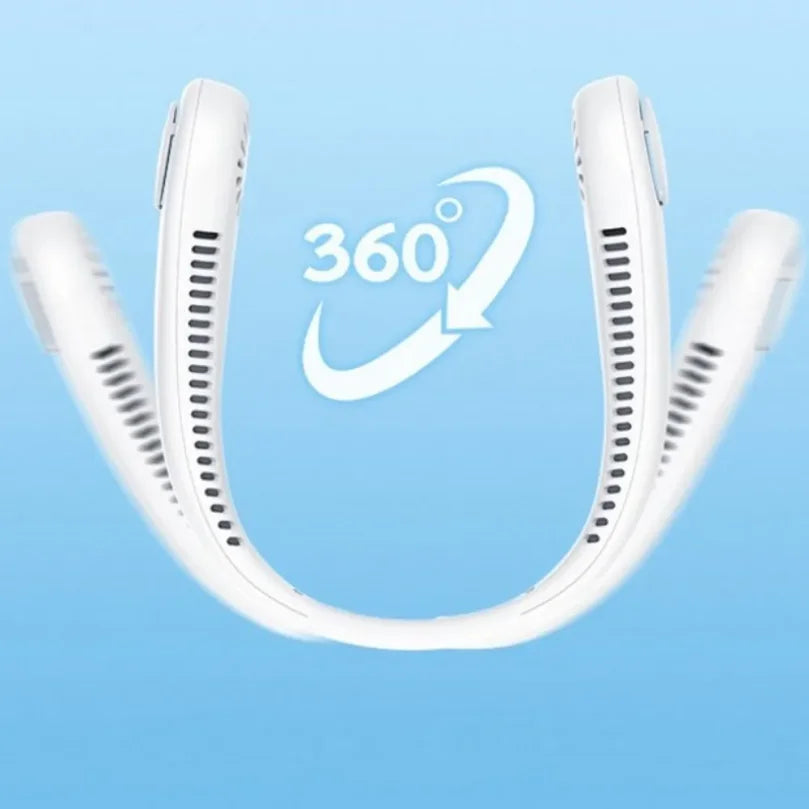 Bladeless Hanging Neck Fan, 3 Speed Adjustable Rechargeable Mini Air Cooler, Portable Long Battery Life Fan for Sports