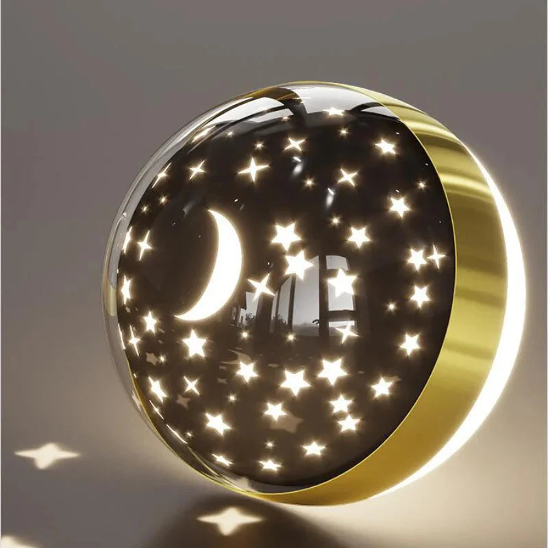 Luxroyale Children's Star Projection Wall Light with Moon Glow LED Night Lamp