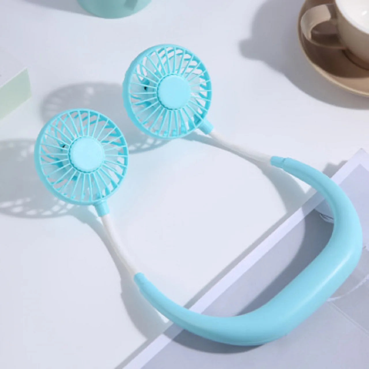Stay Cool Anywhere with the USB Portable Neck Fan - 3-Speed Rechargeable Hands-Free Mini Sports Fan for Home and Office