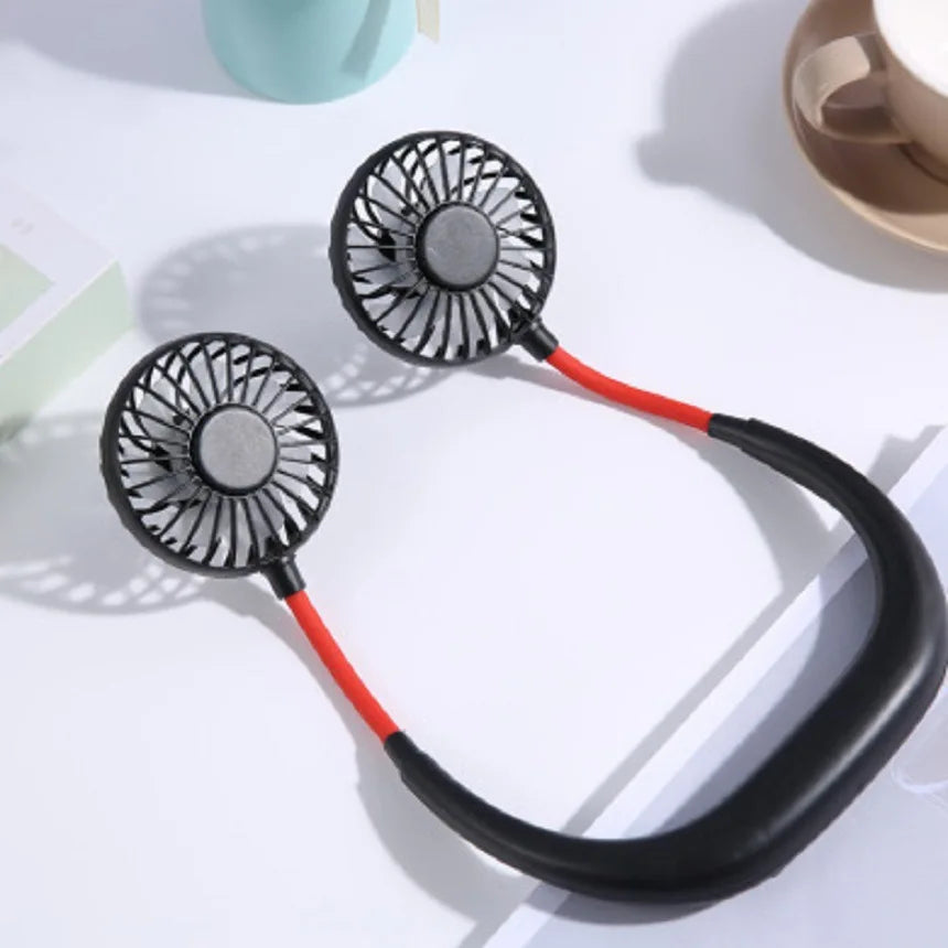 Stay Cool Anywhere with the USB Portable Neck Fan - 3-Speed Rechargeable Hands-Free Mini Sports Fan for Home and Office