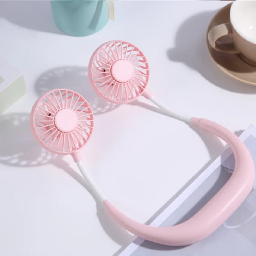 Stay Cool Anywhere with the USB Portable Neck Fan - 3-Speed Rechargeable Hands-Free Mini Sports Fan for Home and Office