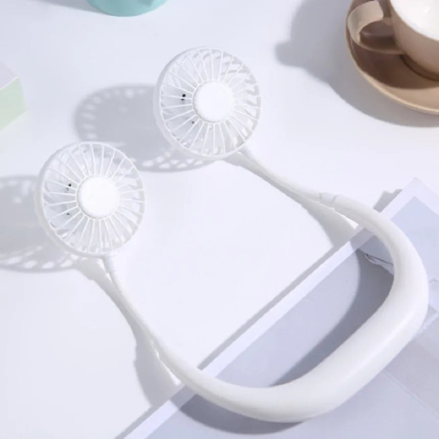 Stay Cool Anywhere with the USB Portable Neck Fan - 3-Speed Rechargeable Hands-Free Mini Sports Fan for Home and Office
