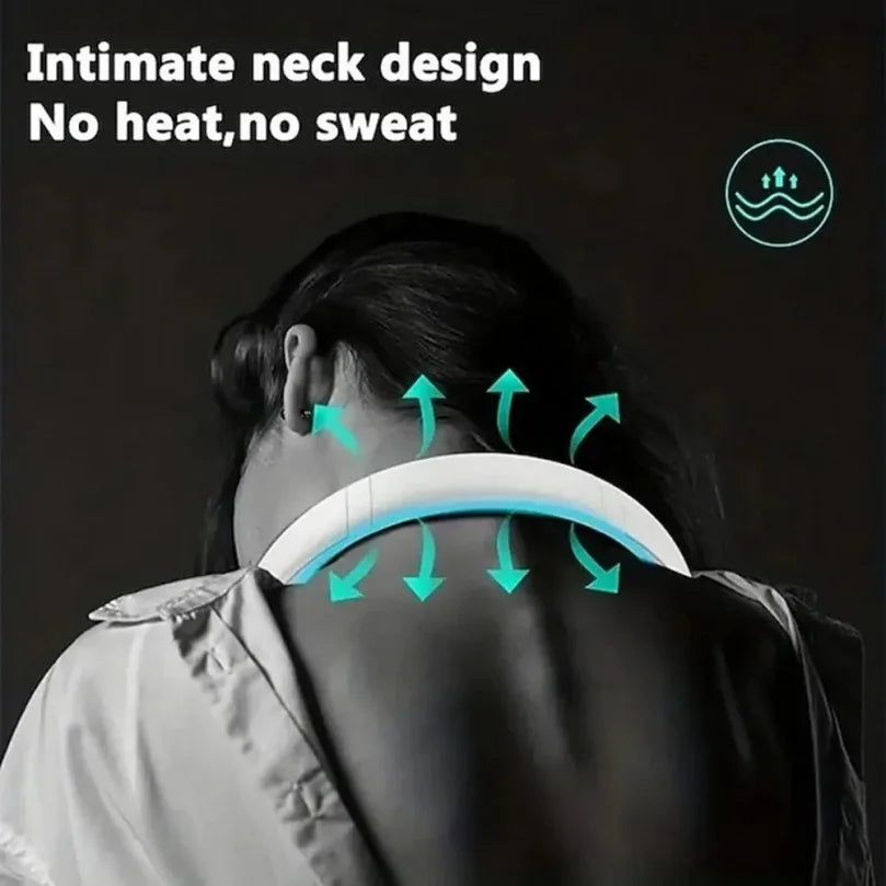 Bladeless Hanging Neck Fan, 3 Speed Adjustable Rechargeable Mini Air Cooler, Portable Long Battery Life Fan for Sports