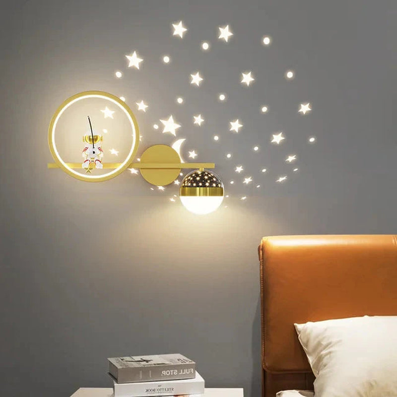 Luxroyale Children's Star Projection Wall Light with Moon Glow LED Night Lamp