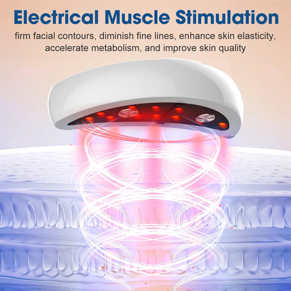 Advanced Eye Facial Massager with Vibration, 3 Levels of EMS, and Infrared Hot Compress for Dark Circle Relief and Eye Firming