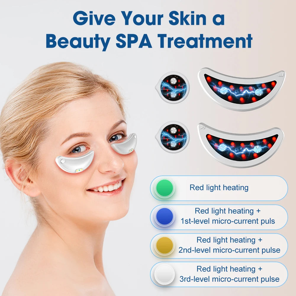 Advanced Eye Facial Massager with Vibration, 3 Levels of EMS, and Infrared Hot Compress for Dark Circle Relief and Eye Firming
