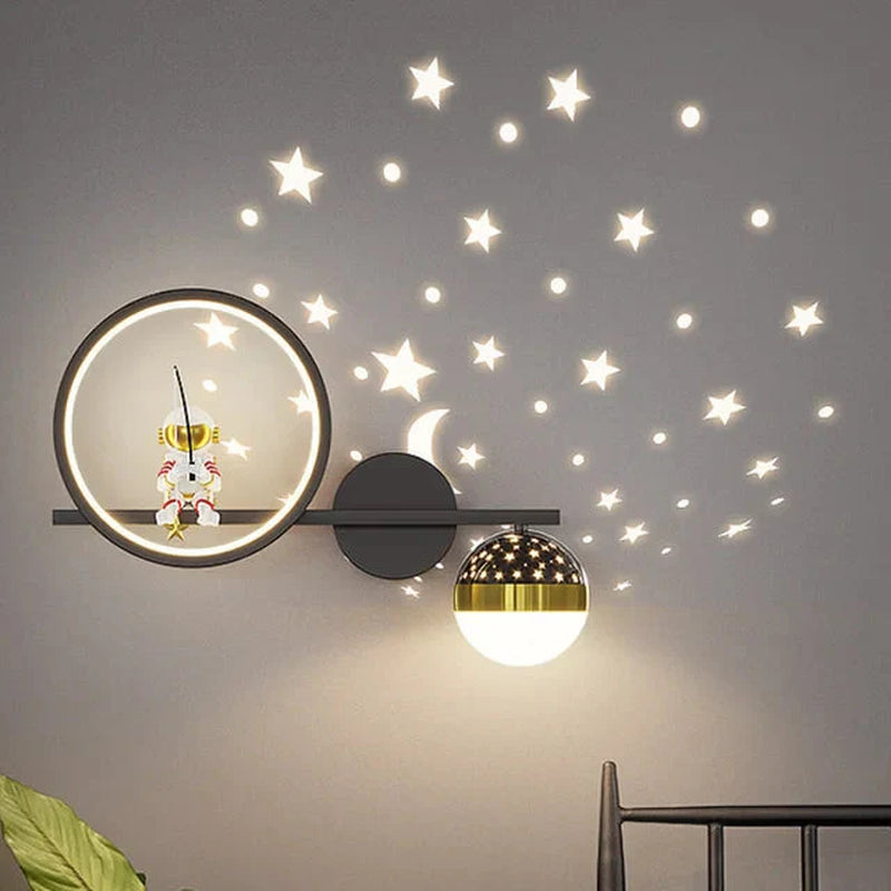 Luxroyale Children's Star Projection Wall Light with Moon Glow LED Night Lamp