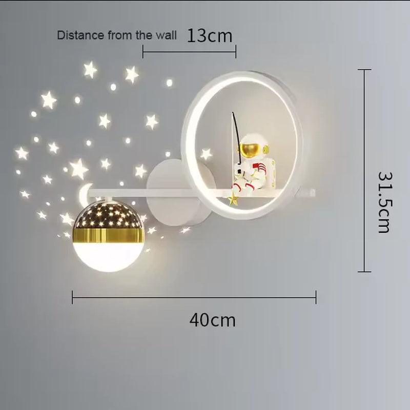 Luxroyale Children's Star Projection Wall Light with Moon Glow LED Night Lamp