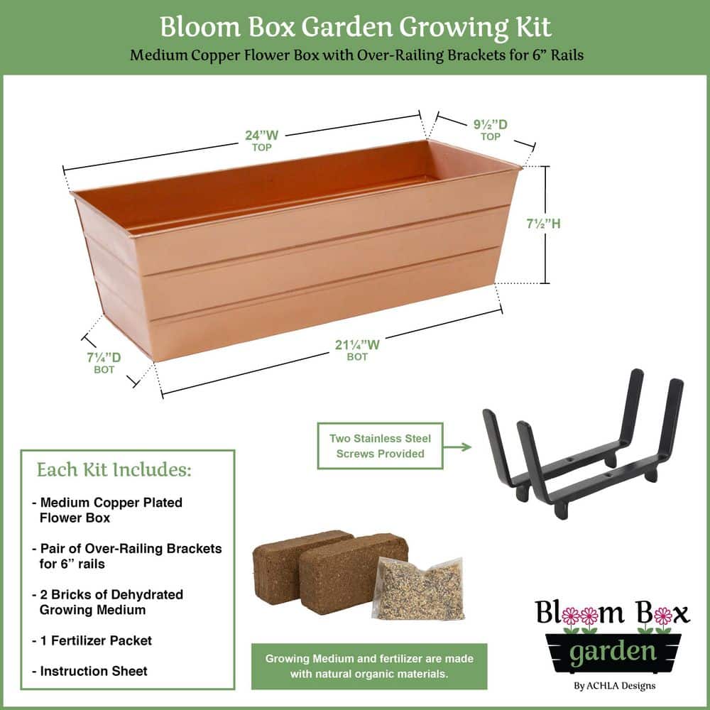 Elevate Your Gardening Game with the 24" Copper Plated Wrought Iron Bloom Box Garden Kit – Perfect for Indoor and Outdoor Spaces!