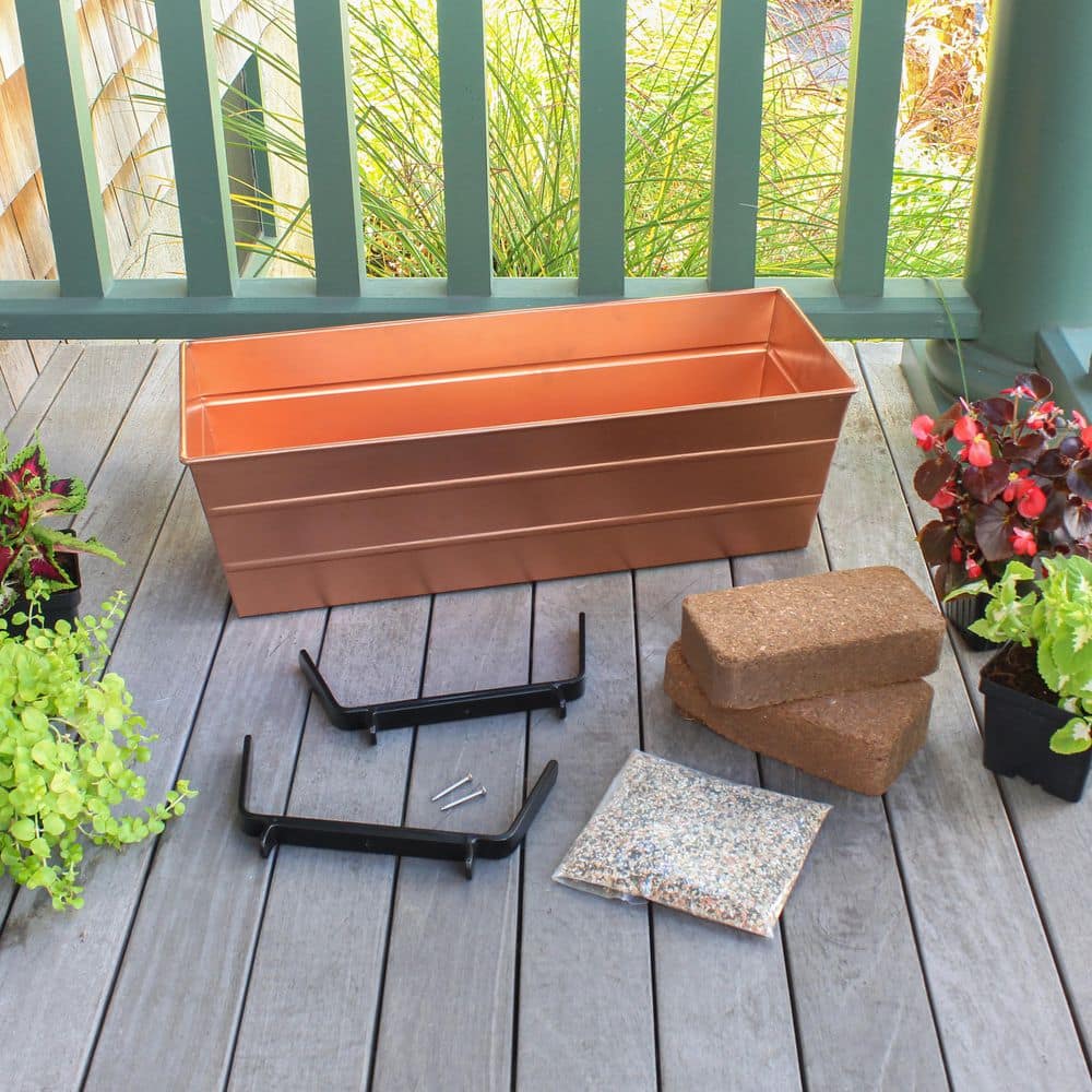 Elevate Your Gardening Game with the 24" Copper Plated Wrought Iron Bloom Box Garden Kit – Perfect for Indoor and Outdoor Spaces!