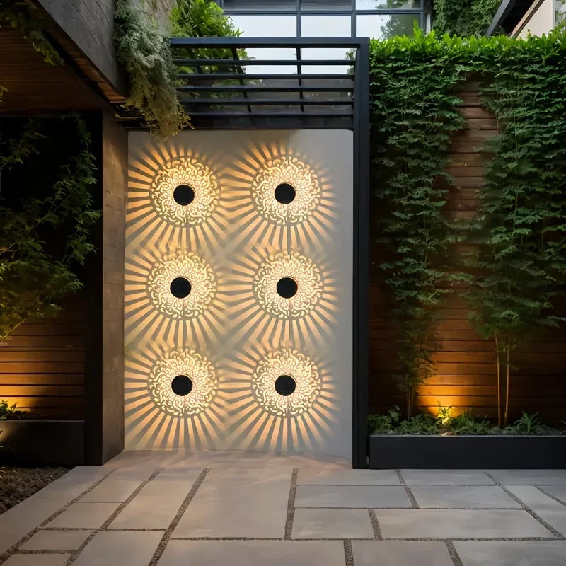 Professional Outdoor LED Solar Metal Mandala Lights for Gardens, Lawns, Fences, Corridors, and Porches