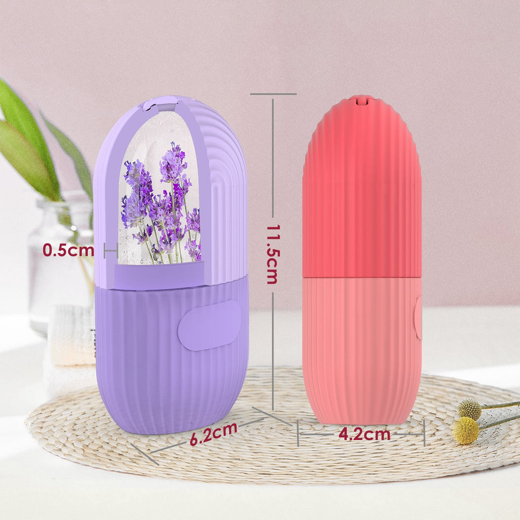 Ice Face Roller, Silicone Ice Facial Rollers, Cube Face Contour for Eyes Neck, Beauty Facial Massage Roller Remove Dark Circle Pore Shrink Face Roller Skin Care Tools (Purple)