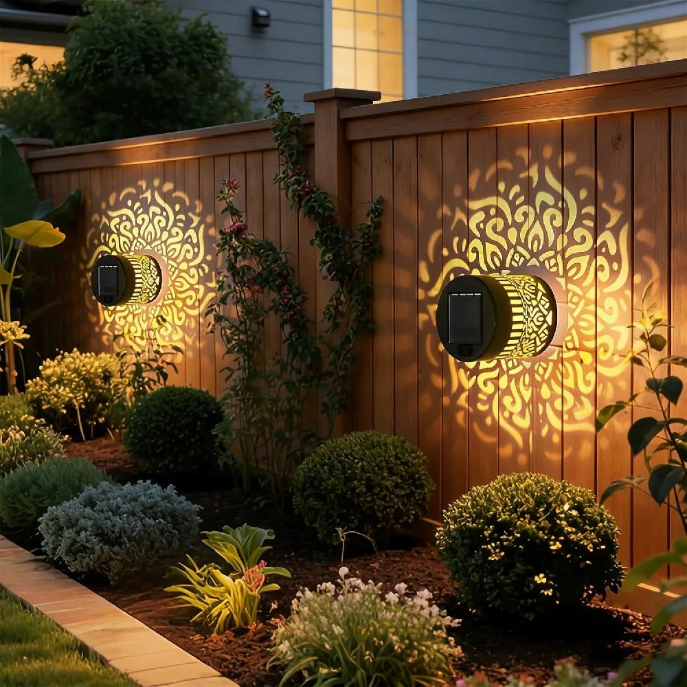 Professional Outdoor LED Solar Metal Mandala Lights for Gardens, Lawns, Fences, Corridors, and Porches