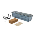 Transform Your Space with the 22" W Small Nantucket Blue Galvanized Steel Bloom Box Garden Kit - Perfect for Indoor and Outdoor Gardening!