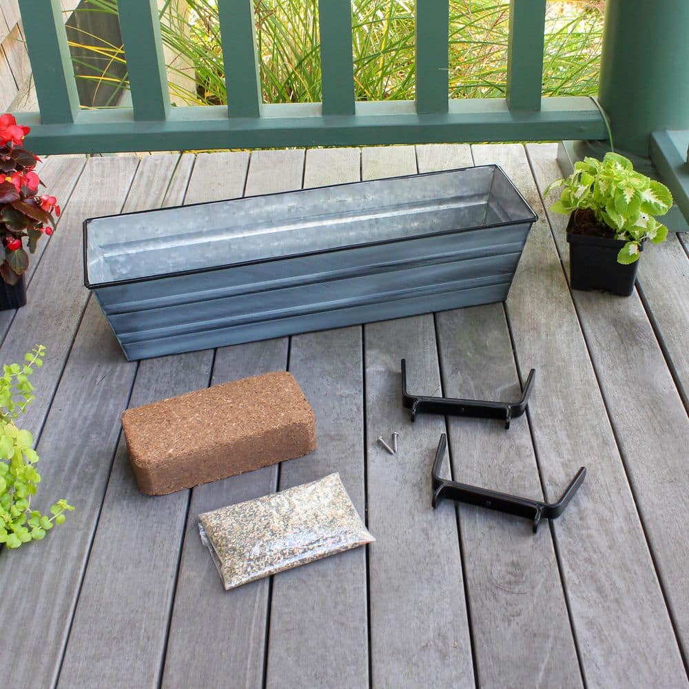 Transform Your Space with the 22" W Small Nantucket Blue Galvanized Steel Bloom Box Garden Kit - Perfect for Indoor and Outdoor Gardening!